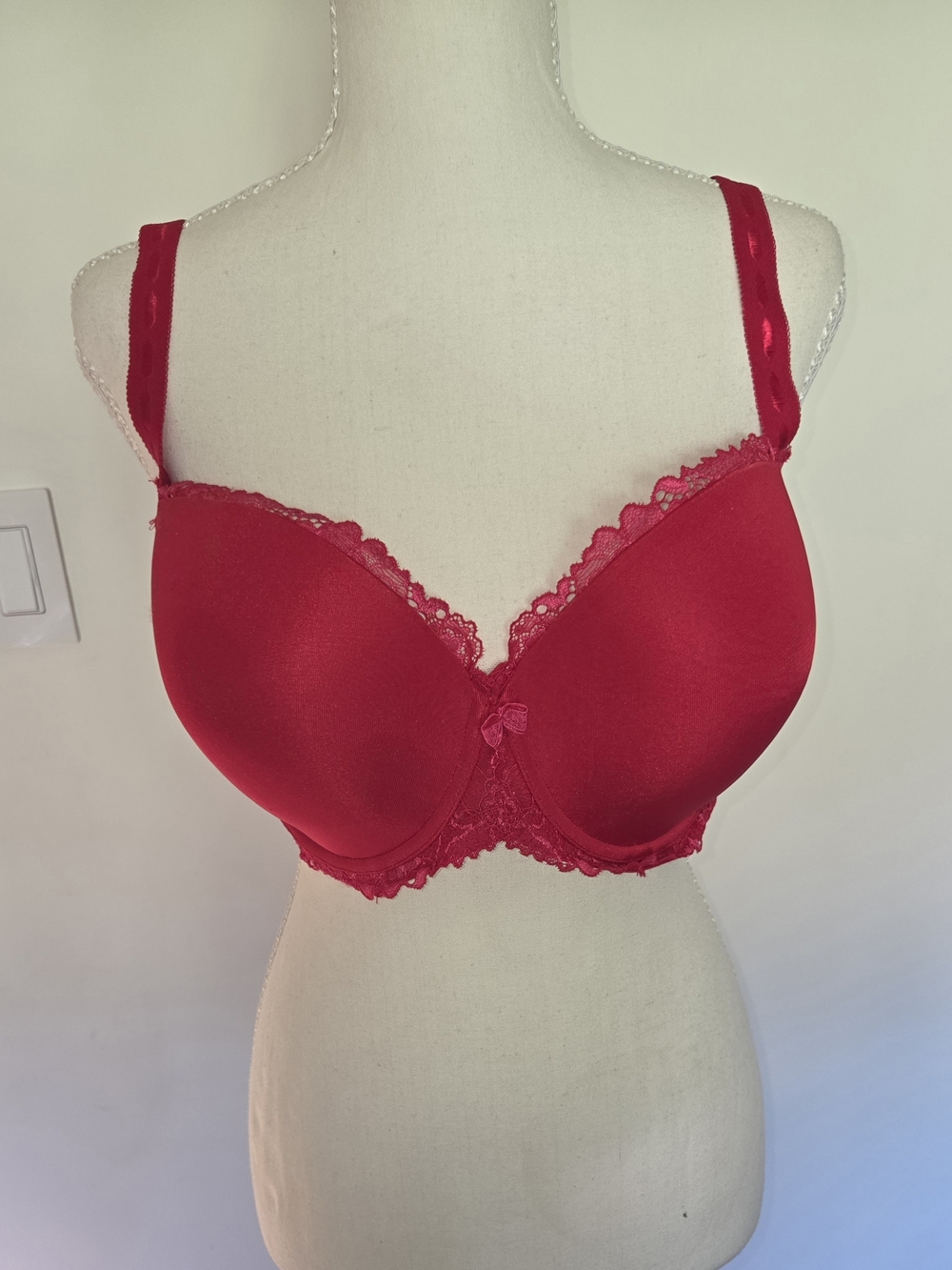 Paramour Red Lace-Trim Underwire Bra